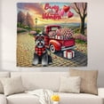 thumbnail image 2 of Be My Valentine's Schnauzer Truck Full of Love Flower Balloon Tapestry Miniature Schnauzer Dog Lover Wall Hanging Backdrop Home Decor - 02029, 2 of 5