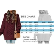 MOSHU Oversized Sweaters for Women Cable Knit Chunky Pullover Sweater