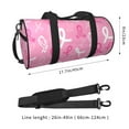thumbnail image 4 of Gaeub Breast Cancer Awareness (3) Lightweight Travel Cylinder Bag Gym Tote Bag Sports Training Duffle Bag with Pockets and Straps, 4 of 8