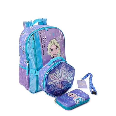 Disney Frozen Elsa Girls Snow Dreams with Lunch Bag 4-Piece Set Blue