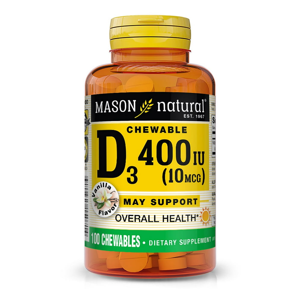 Mason Natural Vitamin D3 10 mcg (400 IU) Supports Overall Health