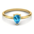 thumbnail image 2 of Swiss Blue Topaz 6x4mm Pear Shape 925 Sterling Silver Gold Vermeil Valentines Day Gifts Ring, 2 of 4