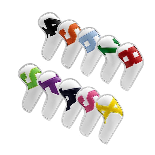 10Pcs Golf Iron Head Covers Lightweight Sticker Protector Large Number Fashion for Sports Gift Travel C