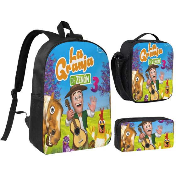 The La Granja De Zenon Three piece backpack set young backpack combination backpack lunch bag pencil case
