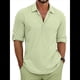 thumbnail image 1 of Camisas Clásicas de para Hombre, de Larga, con Solapa y Botones, Informales, para Playa y Verano. Verde XXL, 1 of 4