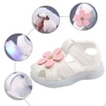 thumbnail image 7 of Baby Girl Sandals Fashion Closed Toe Cutout Flower Fisherman Sandal LED Light Summer Dress Flat Shoes White 5.5 Infant, 7 of 7