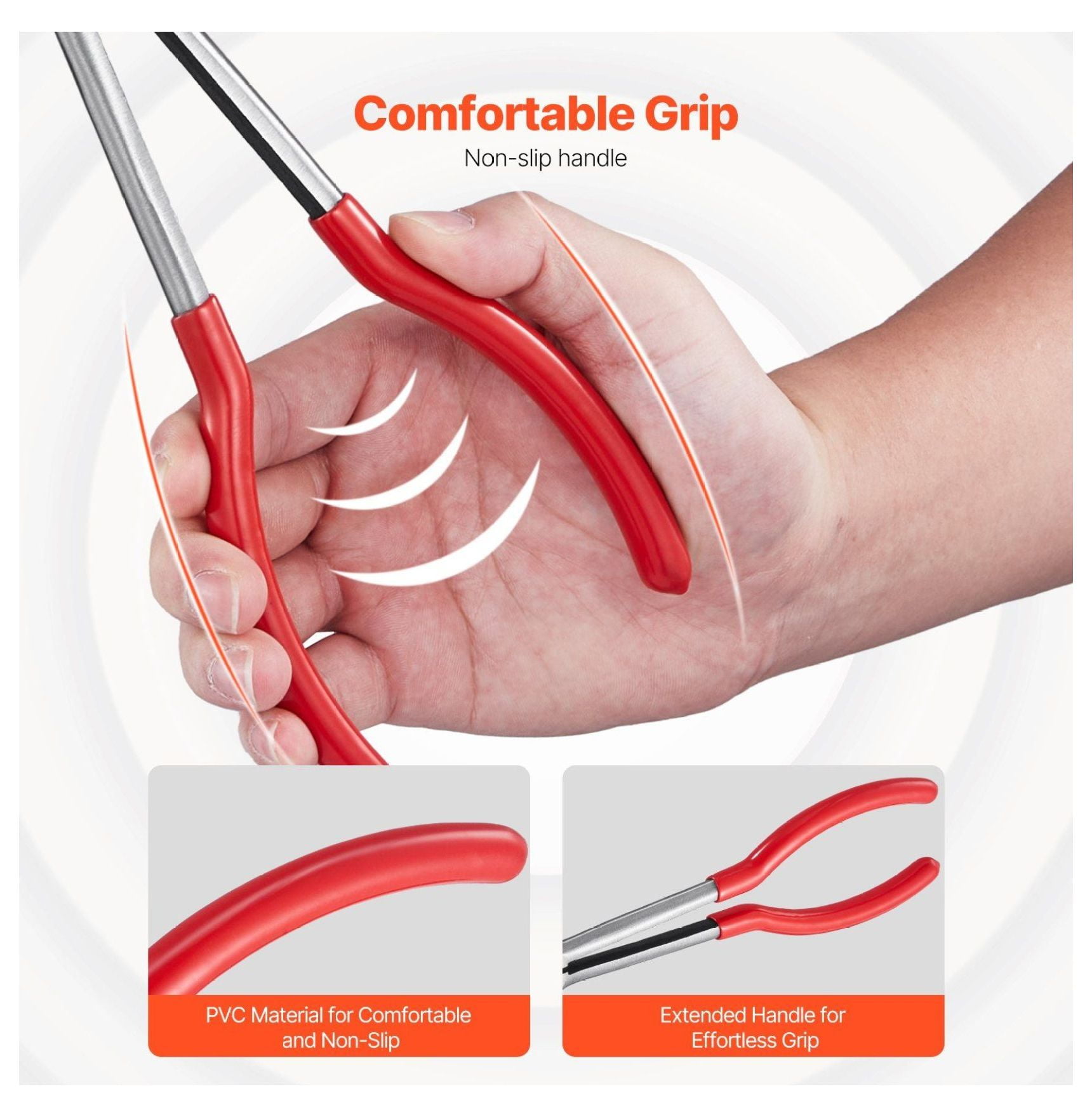 Needle Nose Pliers Set 5 Pcs, 11 Inch Long Reach Pliers with Storage Bag - Professional Plier Set for Electronics, Jewelry Making, Crafts & Repairs