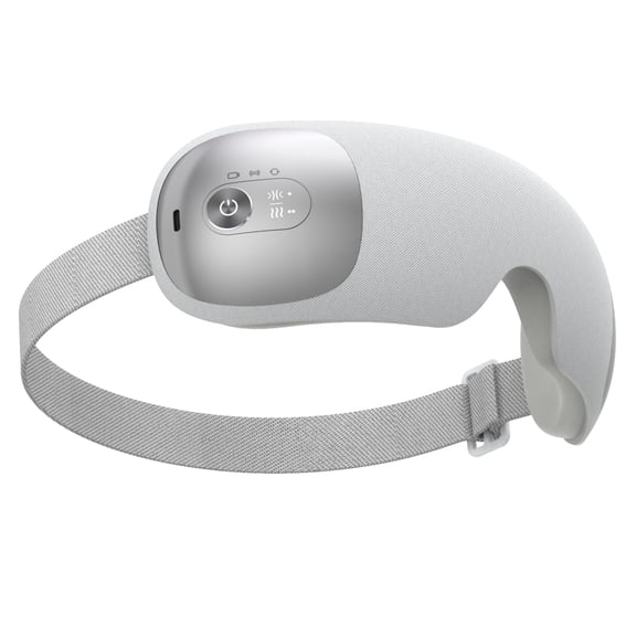 ibreo Ultra Lightweight Flexible Eye Massager with Heat, Air Compression, Rechargeable w/ Bluetooth Music, Light Gray