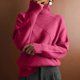 thumbnail image 3 of Suéter de punto suelto de color sólido para mujer, suéter nuevo de otoño e invierno, suéter cálido de cuello alto y manga larga para mujer, 3 of 5