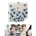 thumbnail image 4 of Navy Blue Floral Cloth Napkins Set of 6 Reusable Dinner Napkins, Spring Flowers Rustic Butterfly Cocktail Napkin Washable Table Napkins for Wedding/Holiday Party/Baby Shower 20"x20", 4 of 7