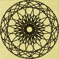 thumbnail image 1 of Ahgly Company Machine Washable Indoor Square Transitional Mustard Yellow Area Rugs, 5' Square, 1 of 7