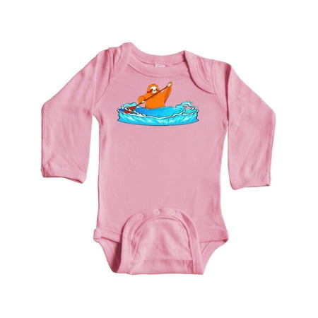 

Inktastic Kayaking Sloth Kayak Gift Baby Boy or Baby Girl Long Sleeve Bodysuit