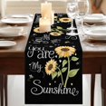 thumbnail image 3 of Table Runners 90 Inches Long Dress Scarves, You Are My Sunshine Farmhouse Coffee/Dining/Kitchen Table Runner for Living Room, Yellow Sunflowers Cute Bees Heart Black 13x90 Inch, 3 of 9