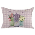 thumbnail image 7 of Spring Watercolor Blossom Flower Outdoor Pillow Covers Set of 2,Decorative Waterproof Throw Pillow Case,Purple Checker Lattice on Linen Cotton Linen Soft Cozy Cushion Pillowcases, 7 of 7