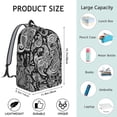 thumbnail image 5 of Unisex Bohemian Style Backpack Bag, Vintage Print Zipper Rucksack with Front Pocket, Lightweight Daypack for School University Work Commute, Excellent Gift Choice, 5 of 5