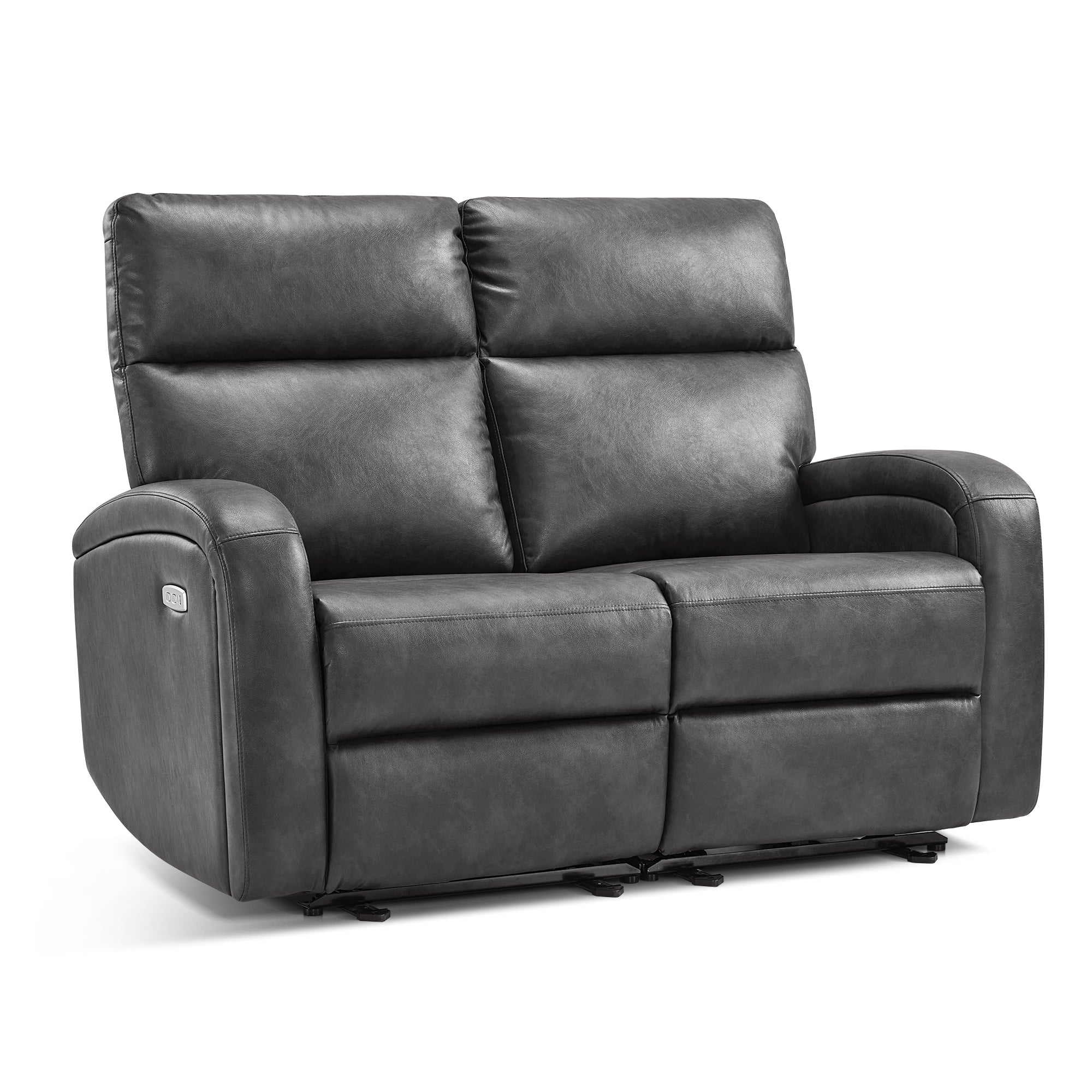 MCombo 56" Zero Wall Hugger Power Recliner Loveseat Sofa for Small Space, Living Room, RV, Dark Grey