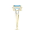 thumbnail image 3 of ANGARA Natural Emerald-Cut 1.35 ct Aquamarine Split Shank Halo Ring in 14K Yellow Gold for Women (Size-8x6mm) | March Birthstone, Anniversary, Jewelry Gift for Women | Natural Aquamarine Ring, 3 of 10
