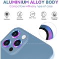 thumbnail image 5 of FYBTO Camera Lens Protector Designed for iPhone 13 Pro/13 Pro Max, Tempered Glass Film, Aluminum Alloy Lens Protective Cover, Sea Blue, 5 of 5