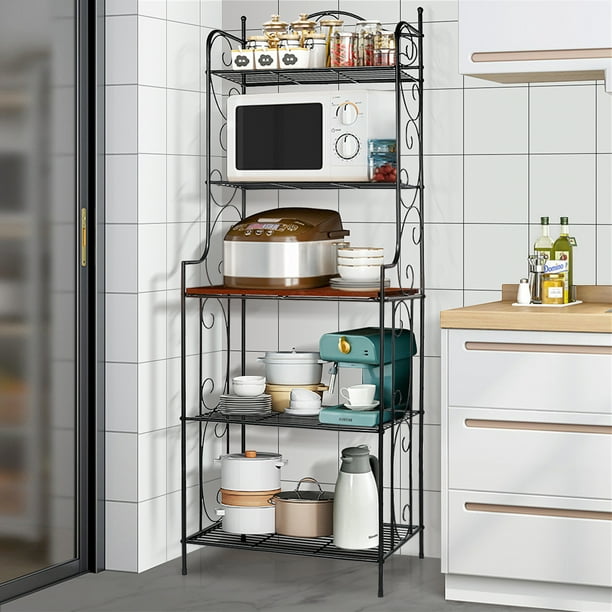 Outerdo 3 4 5 Tier Kitchen Bakers Rack, Microwave Stand With Storage Ikea