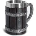 thumbnail image 1 of Nordic Viking Rune Beer Mugs - Large Oak Beer Mug - With 3D Resin - For Men, Father's Day Gift 550ml, 1 of 5