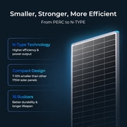 Renogy 175 Watt 12 Volt Solar Panel, High Efficiency Monocrystalline PV Module, Power Charger for RV Marine Rooftop Farm Battery, Single 100W
