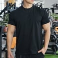 thumbnail image 2 of Stamzod Men's Athletic Shirts & Tees Summer Solid Color Round Neck Short Sleeve Gym Shirts Men Casual Oversized Workout Shirts for Men Black L, 2 of 4