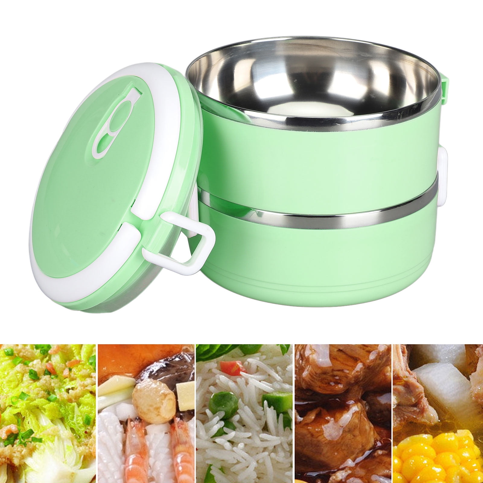 Thermos For Hot Food, Lunch Box, Thermal Lunch Box Stackable Hot Food  Insulated Box 304 Stainless Steel Round Lunch Box Sealed Food  Containers(single