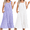 Floral Purple/White, variant on 2 Pack Nightgowns for Women Sleeveless Long Night Gowns Victorian Nightdress with Pockets Soft Ladies Gown