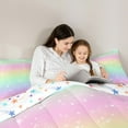 thumbnail image 5 of Feelyou Glitter Dreamy Stars Bedding Comforter Set for Kids, Artwork Rainbow Twin Comforter Sets, Cartoon Starry Sky Reversible Bedding Set, Lightweight Room Decor, 2 Pieces, 5 of 8