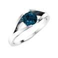 thumbnail image 2 of 5 MM Round Shape London Blue Topaz 925 Sterling Silver Split Shank Solitaire Women Ring, 2 of 2