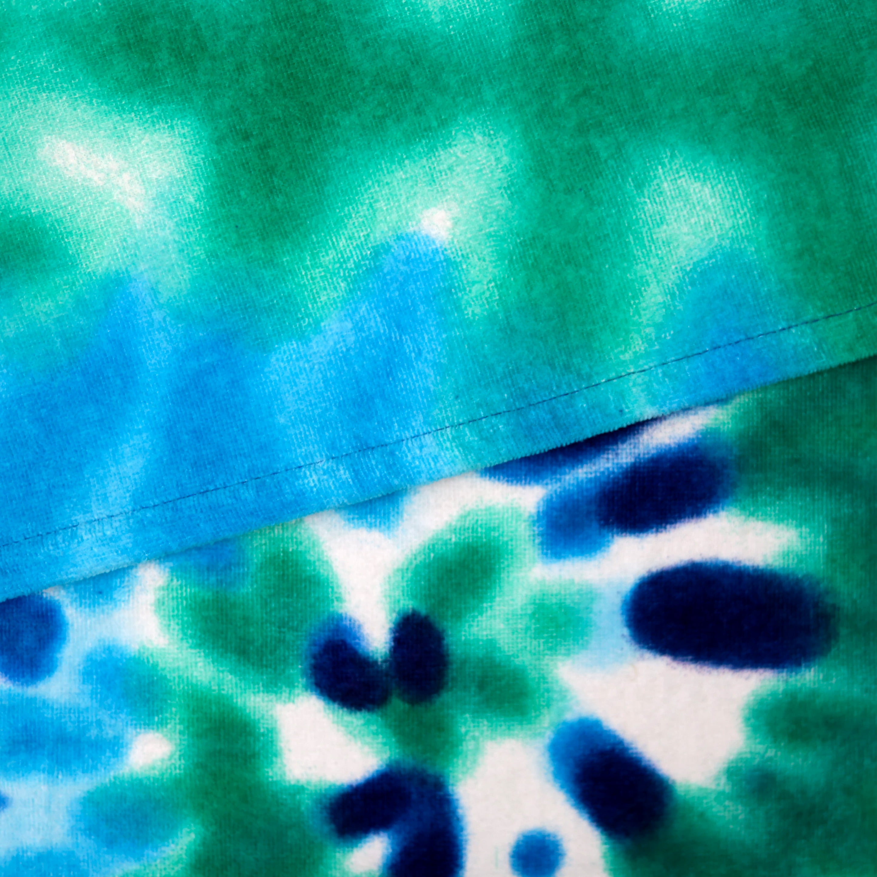 Mainstays Everyday Printed Tie Dye Blue Cotton-Blend Velour Beach Towel, 30" X 60"