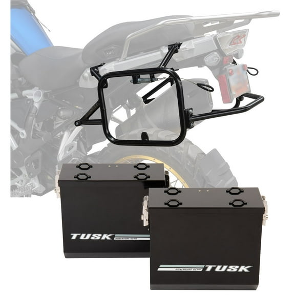 Tusk Aluminum Panniers with Pannier Racks V2 Medium Black