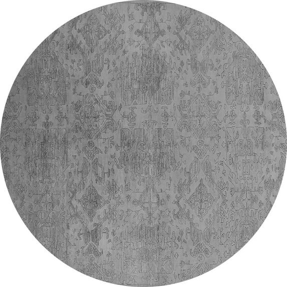 Ahgly Company Indoor Round Persian Gray Bohemian Area Rugs, 3' Round