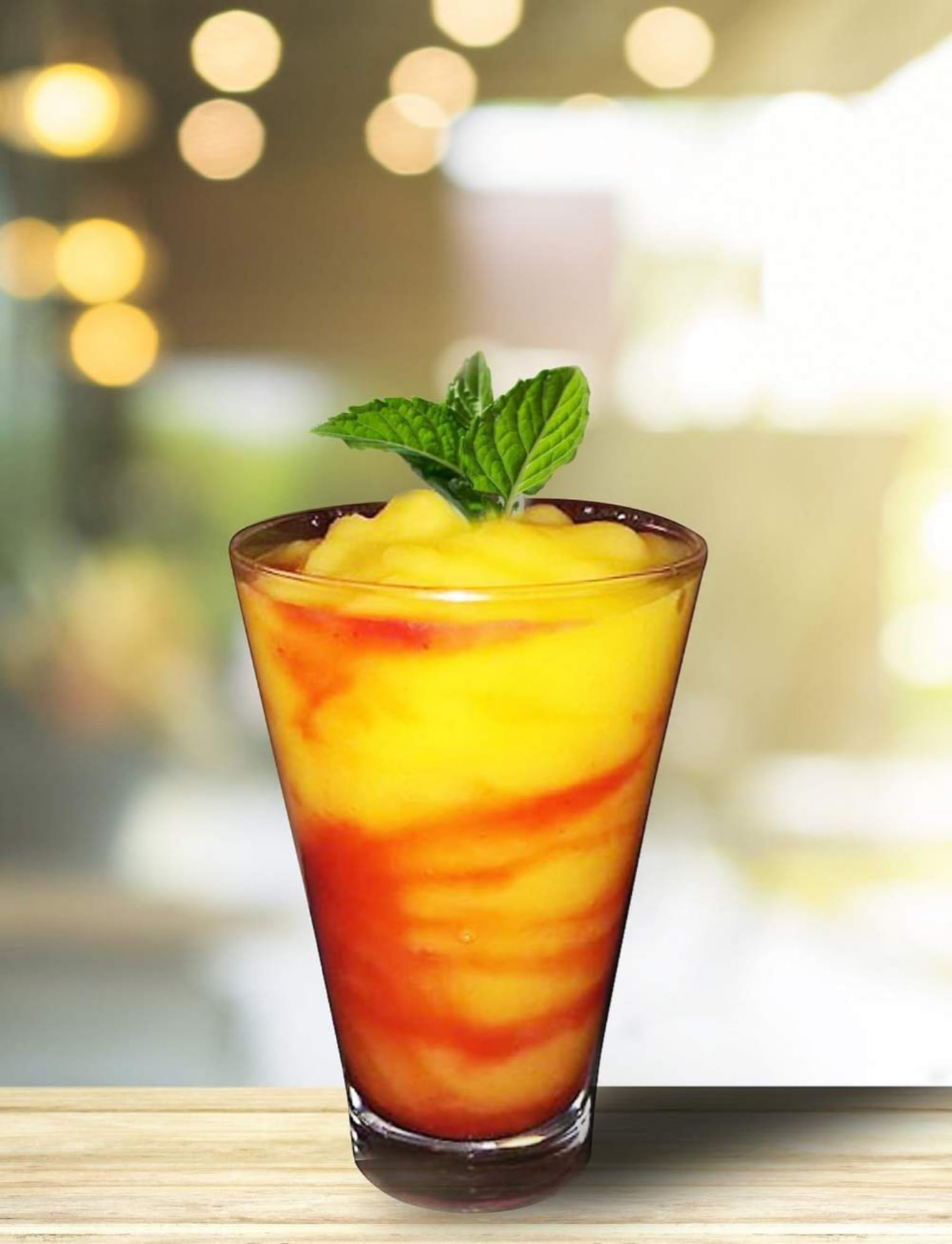 Island Oasis Mango Fruit Puree Beverage Mix, 1 Liter Carton (pack of 2) with By The Cup Coasters