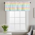 thumbnail image 2 of Rainbow Stripes Window Valance for Kitchen, Pink Blue Green Yellow Watercolor Stripes Rod Pocket Short Curtain for Small Windows, Light Filtering Decorative Valance, 42 x 18 Inch, 1 Panel, 2 of 9