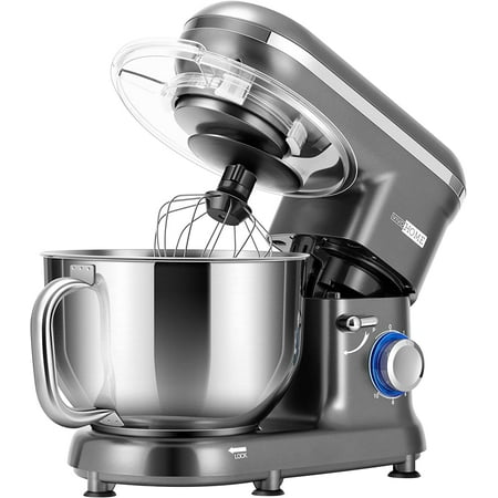 

SPECSTAR Stand Mixer 660W 10 Speed 6 Quart Tilt-Head Kitchen Electric Food Mixer with Beater Dough Hook Wire Whip and Egg Separator Gray