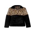 thumbnail image 2 of PENGXIANG Femmes Léopard Couture Fermeture Éclair Manches Longues Sweat-Shirt en Molleton Outwear, 2 of 3