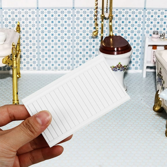 Hemoton 4pcs Miniature Dollhouse Accessories Wainscot Interior Paneling Dollhouse Wainscoting Trims for Miniature Houses Small Buildings