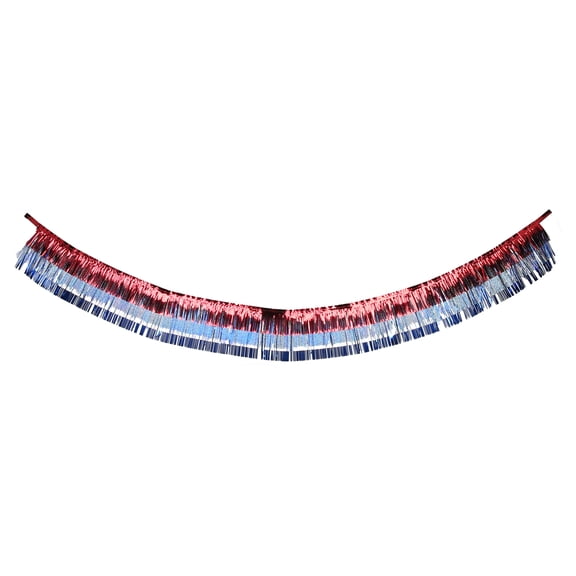 Fringe Tinsel Banner, Red/Silver/Blue, 9', Patriotic by Way To Celebrate