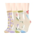 thumbnail image 3 of 4 pares de calcetines para mujer novedad divertidos calcetines de tripulación niñas lindo animal colorido estampado floral tonto Funky Casual calcetines de algodón, 3 of 5