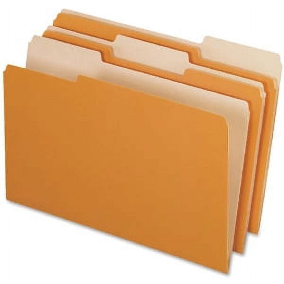Pendaflex 1531/3ORA Two-Tone File Folders, 1/3 Cut Top Tab, Legal, Orange/Light Orange, 100/Box