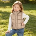 thumbnail image 7 of LangJing Girls Padded Gilet Puffer Vest Stand Collar Sleeveless Warm Jacket Toddler Little Kids Winter Windproof Outerwear, 18Months-7Years, 7 of 7