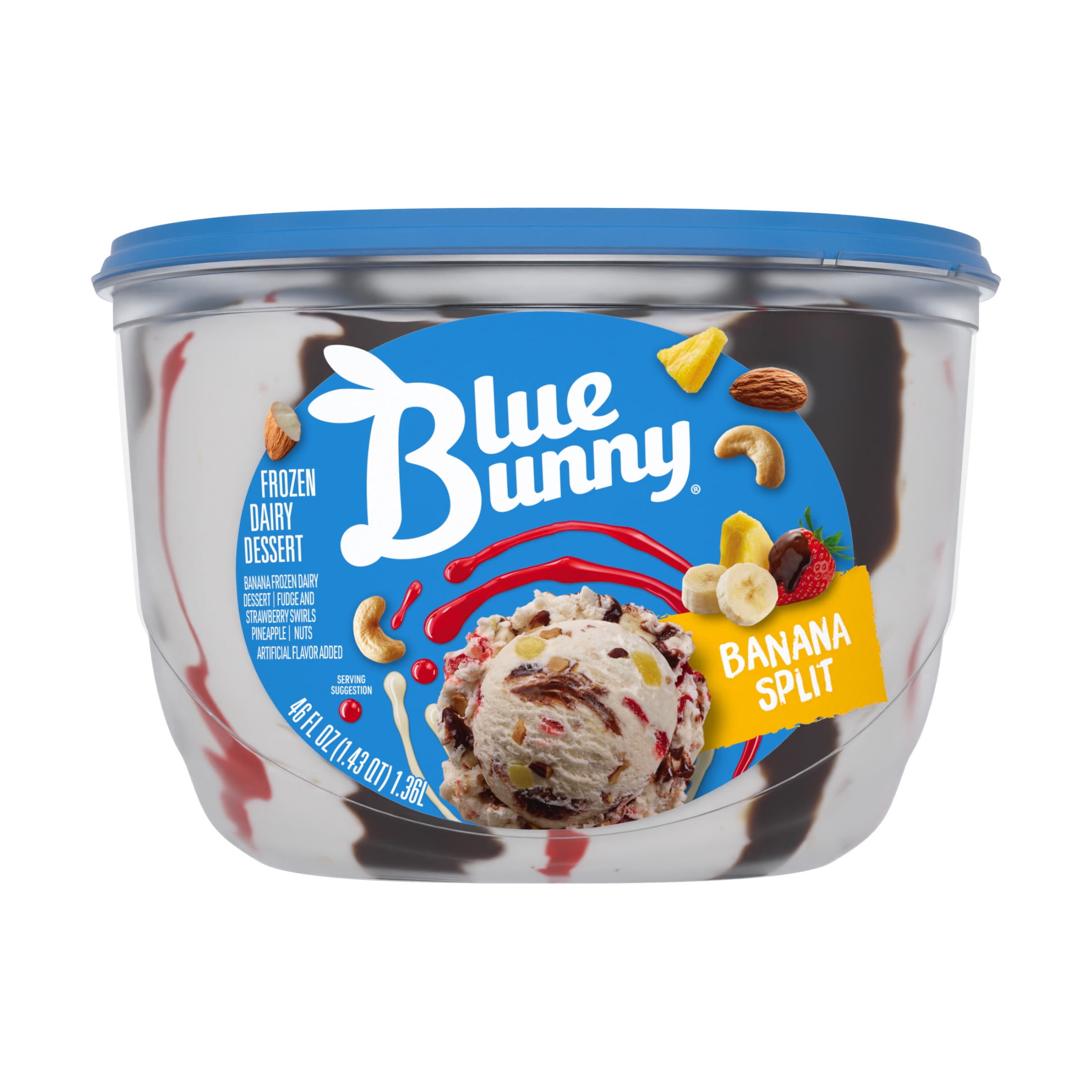 Blue Bunny Banana Split Premium Frozen Dessert, 46 fl oz