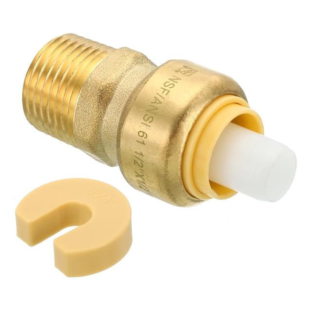 Unique Bargains Adaptateur Mâle en Laiton 1/2 x 1/2 Pouce, Raccord de Plomberie à Connexion Directe