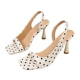 thumbnail image 6 of Samdudou Stiletto Sandals Womens Summer Open Toe Dotted Pattern Slingback High Heel Dressy Party Evening Daily Wear Ladies Outdoor Vacation Beach Shopping Essential Footwear, 6 of 9