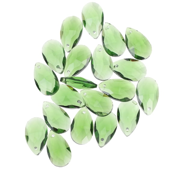 KHBUAB charms for jewelry Crystal Beads Green 20Pcs