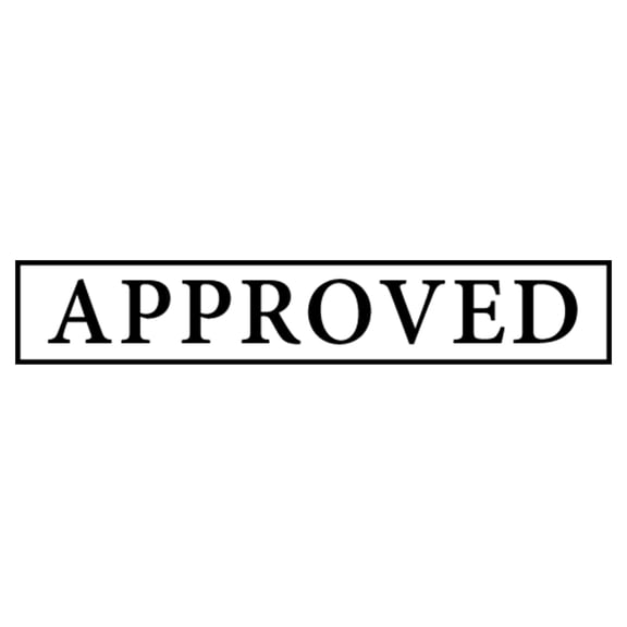 Printtoo Approved Self Inking Rubber Stamp Pre-Inked Office Stamp- Home Office Business Stationery, Black- 42 x 9 mm