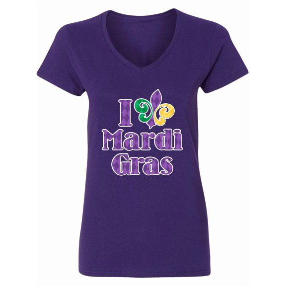 Inktastic I Love Mardi Gras Women's V-Neck T-Shirt