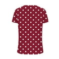 thumbnail image 4 of Virmaxy Womens 2024 New Summer Trendy Blouse Tops Tops Polka Dot Original Printed V-Neck Short Sleeve T-Shirt Red-A XL, 4 of 5