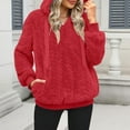 thumbnail image 6 of Womens Athletic Fuzzy Hoodies 2025 Solid Color Sherpa Pullover Hoodie Oversized Plush Hoodie with Pockets, 6 of 8
